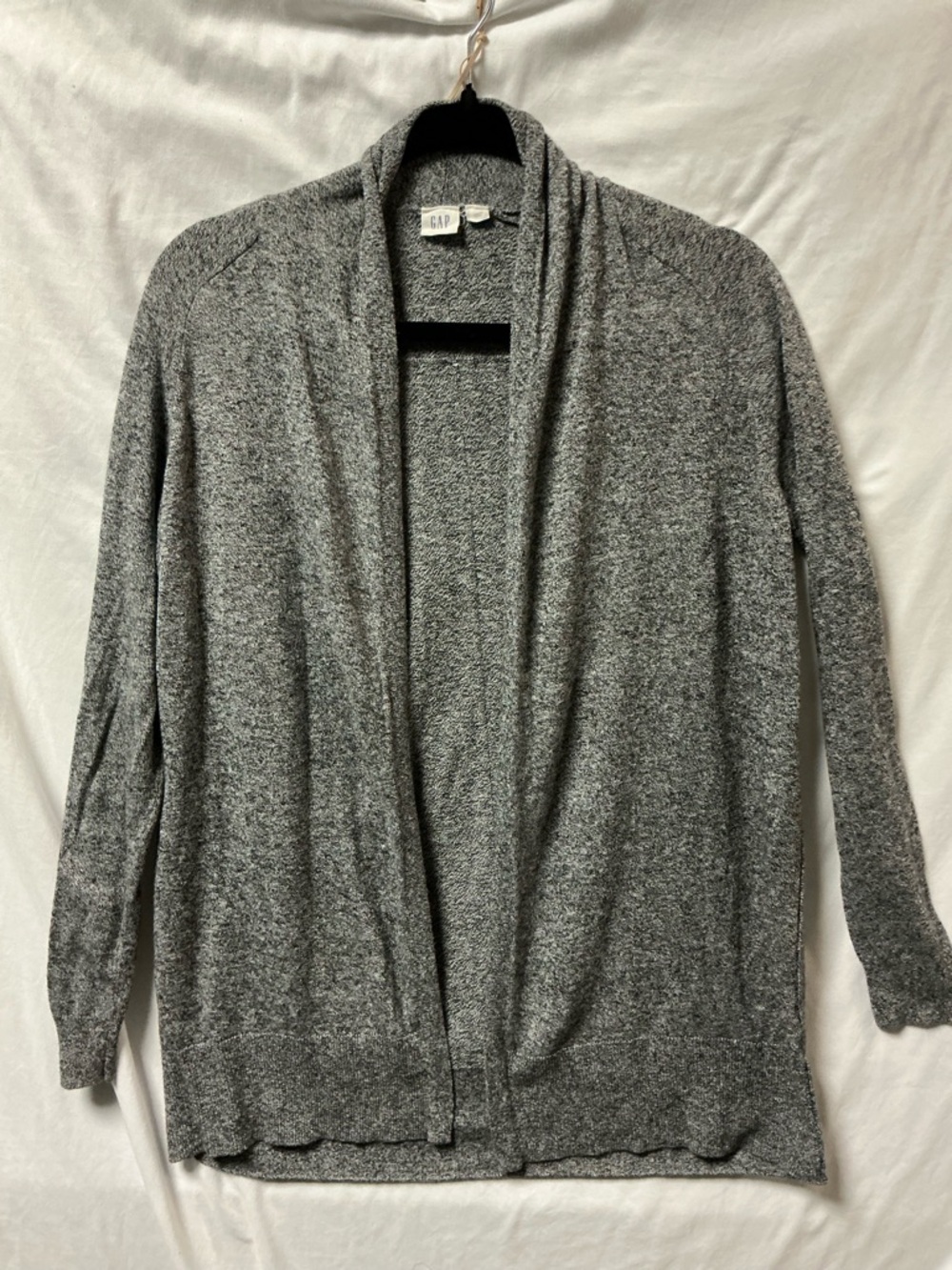GAP Heather Gray Open Draped-Front Cardigan